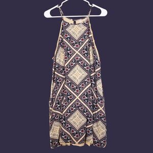 Boho Western Bandana Print Sleeveless Midi Dress Womens XXL Festival‎ Flowy